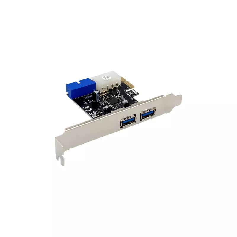 InLine 2+2 puertos controlador host USB 3.2 Gen.1, PCIe, con alimentación SATA + chapa LP