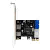 InLine 2+2 puertos controlador host USB 3.2 Gen.1, PCIe, con alimentación SATA + chapa LP