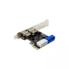 InLine 2+2 puertos controlador host USB 3.2 Gen.1, PCIe, con alimentación SATA + chapa LP
