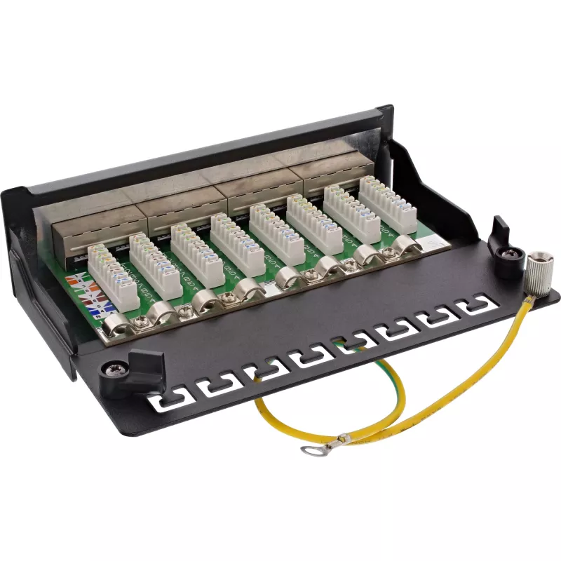 InLine panel de parcheo Cat.6A montaje de mesa/pared 8 puertos negro RAL9005