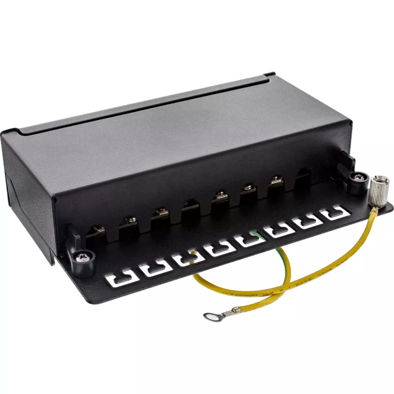 InLine panel de parcheo Cat.6A montaje de mesa/pared 8 puertos negro RAL9005