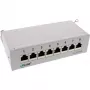 InLine panel de parcheo Cat.6A montaje de mesa/pared 8 puertos gris claro RAL7035