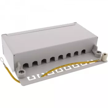 InLine panel de parcheo Cat.6A montaje de mesa/pared 8 puertos gris claro RAL7035