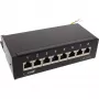InLine panel de parcheo Cat.6A montaje de mesa/pared 8 puertos negro RAL9005