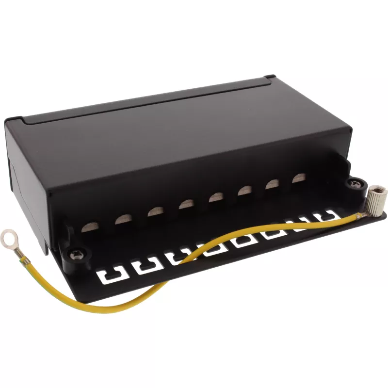 InLine panel de parcheo Cat.6A montaje de mesa/pared 8 puertos negro RAL9005