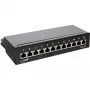 InLine panel de parcheo Cat.6A montaje de mesa/pared 12 puertos negro