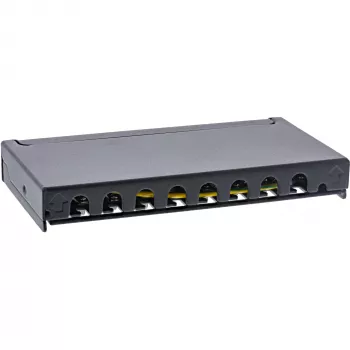 InLine panel de parcheo Cat.6A 0,5U 8 puertos, mesa/pared/raíl, negro, protección antipolvo