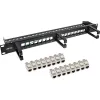 InLine panel de parcheo Cat.6A de 16 posiciones 19 pulgadas 1U negro