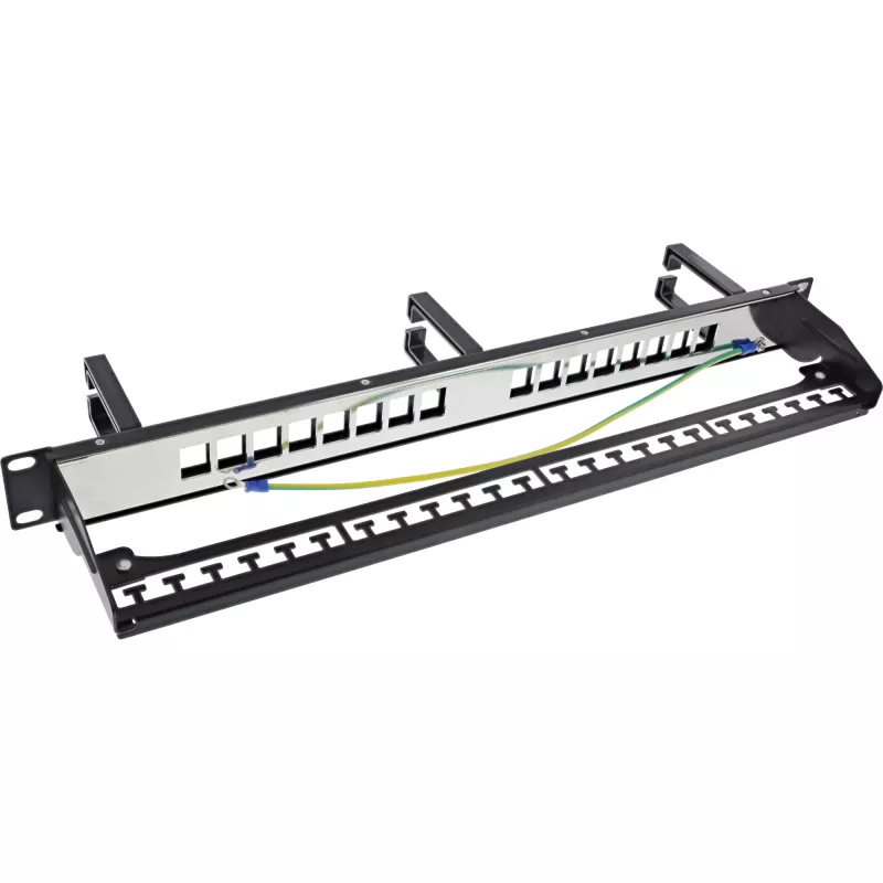 InLine panel de parcheo Cat.6A de 16 posiciones 19 pulgadas 1U negro