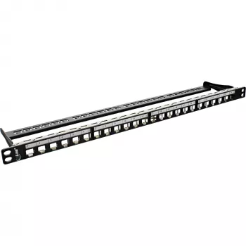 Panel de parcheo ciego 19 pulgadas InLine 76824C 24 puertos para keystones RJ45 0,5U negro