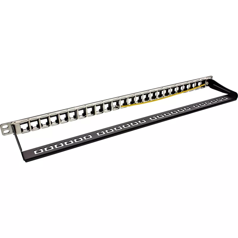 Panel de parcheo ciego 19 pulgadas InLine 76824C 24 puertos para keystones RJ45 0,5U negro