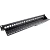 InLine panel de parcheo vacío 19 pulgadas 24 puertos 1U negro
