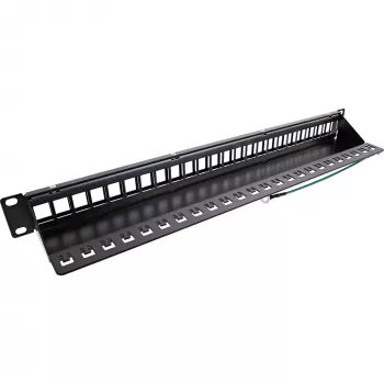 InLine panel de parcheo vacío 19 pulgadas 24 puertos 1U negro