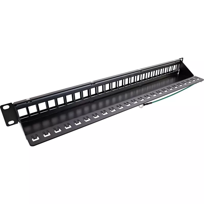 InLine panel de parcheo vacío 19 pulgadas 24 puertos 1U negro