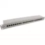 InLine panel de parcheo 19 pulgadas Cat.6A 24 puertos 1U gris claro RAL7035