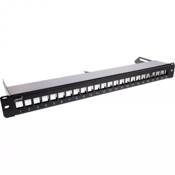 InLine panel de parcheo vacío extraíble 19 pulgadas 24 puertos 1U negro