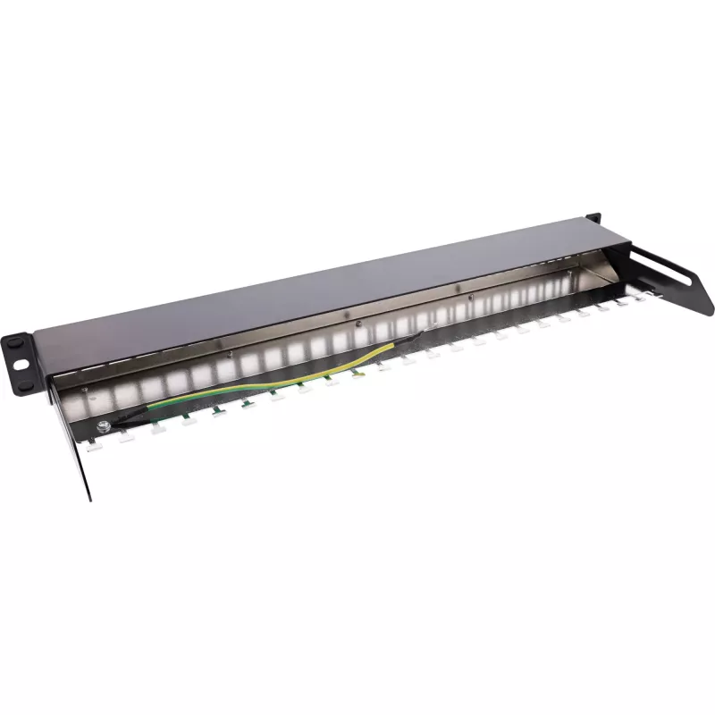 InLine panel de parcheo vacío extraíble 19 pulgadas 24 puertos 1U negro