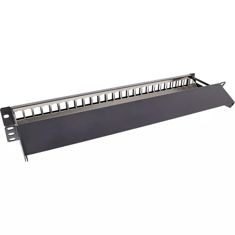 InLine panel de parcheo vacío extraíble 19 pulgadas 24 puertos 1U negro
