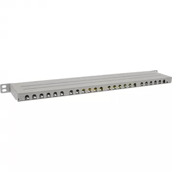 InLine panel de parcheo 19 pulgadas Cat.6A 0,5U 24 puertos, con protección antipolvo, gris