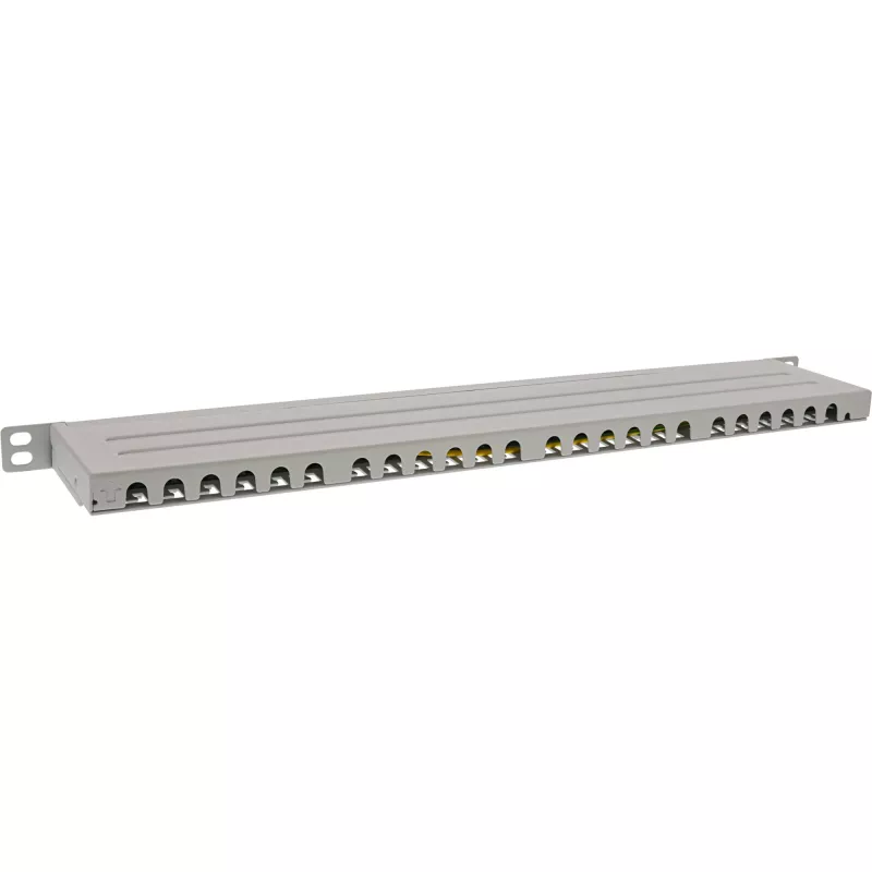 InLine panel de parcheo 19 pulgadas Cat.6A 0,5U 24 puertos, con protección antipolvo, gris