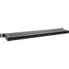 InLine panel de parcheo 19 pulgadas Cat.6A 0,5U 24 puertos, con protección antipolvo, negro
