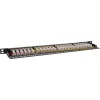 InLine panel de parcheo 19 pulgadas Cat.6A 0,5U 24 puertos, con protección antipolvo, negro