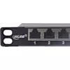 InLine panel de parcheo 19 pulgadas Cat.6A 0,5U 24 puertos, con protección antipolvo, negro