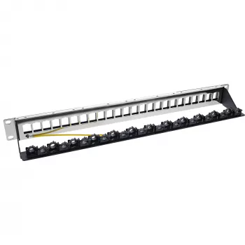 InLine panel de parcheo de 24 posiciones, panel vacío keystone, 19 pulgadas, 1U, negro