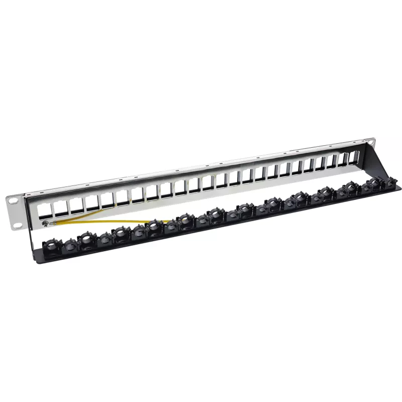 InLine panel de parcheo de 24 posiciones, panel vacío keystone, 19 pulgadas, 1U, negro