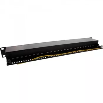 InLine panel de parcheo 19 pulgadas Cat.6A 24 puertos 1U negro RAL 9005