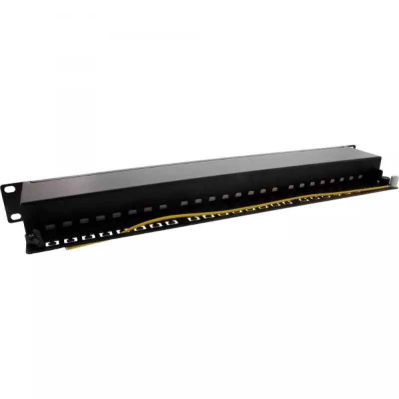 InLine panel de parcheo 19 pulgadas Cat.6A 24 puertos 1U negro RAL 9005