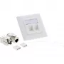 InLine toma empotrable Cat.6A 2x RJ45 blanca RAL9010