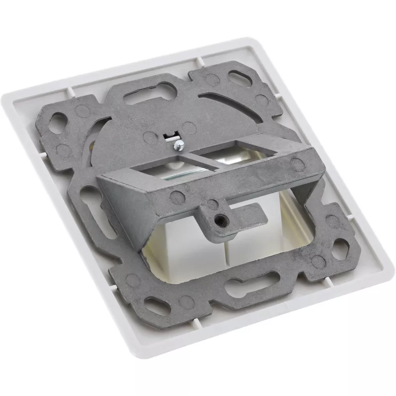 InLine toma empotrable Cat.6A 2x RJ45 blanca RAL9010