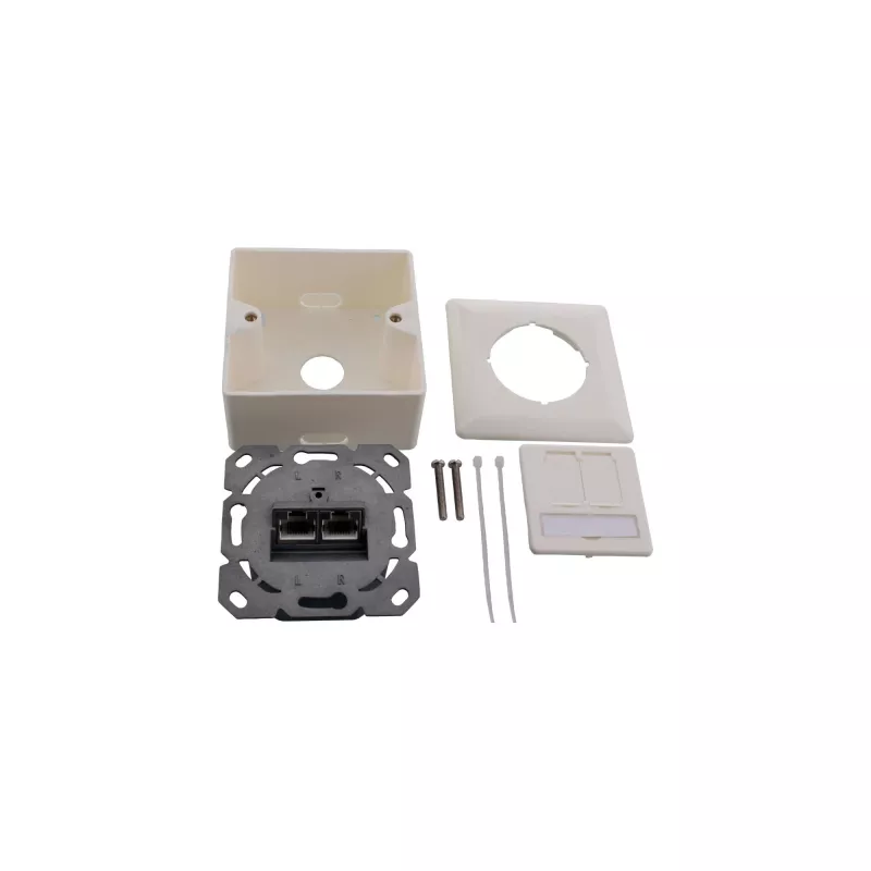 InLine toma de conexión de pared Cat.6A de superficie o empotrable 2x conector hembra RJ45 76842S