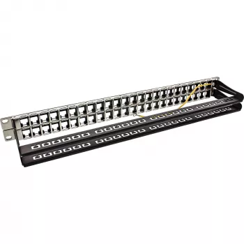 InLine panel de parcheo keystone RJ45 vacío 19 pulgadas, 48 puertos, 1U, negro