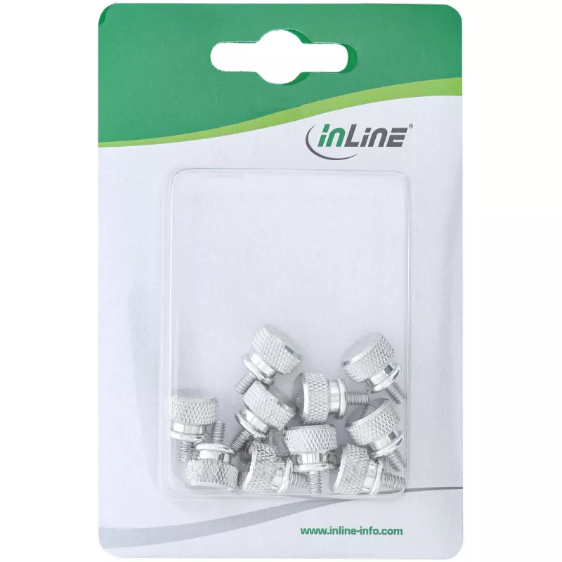 InLine tornillos moleteados para carcasa, aluminio, plateado, 10 uds.