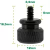 InLine tornillos moleteados para carcasa, aluminio, negro, 10 uds.