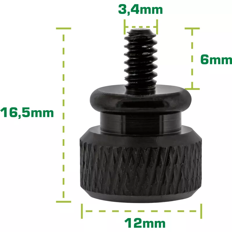 InLine tornillos moleteados para carcasa, aluminio, negro, 10 uds.