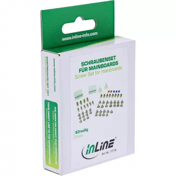InLine set de tornillos con jumpers, clips adhesivos, separadores, clips para cables, 63 uds., InLine 77778