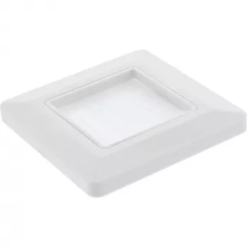 Marco de pared con pasacables de cepillo InLine 78501 para TV, plástico, blanco RAL9010, 80×80 mm