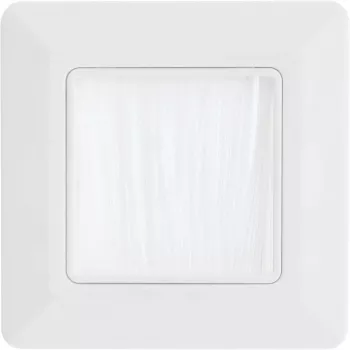 Marco de pared con pasacables de cepillo InLine 78501 para TV, plástico, blanco RAL9010, 80×80 mm