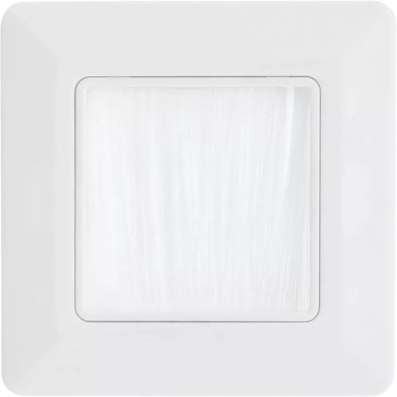 Marco de pared con pasacables de cepillo InLine 78501 para TV, plástico, blanco RAL9010, 80×80 mm
