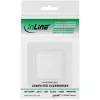 Marco de pared con pasacables de cepillo InLine 78501 para TV, plástico, blanco RAL9010, 80×80 mm