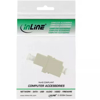 Adaptador de fibra óptica InLine Duplex LC/LC conector hembra multimodo casquillo cerámico