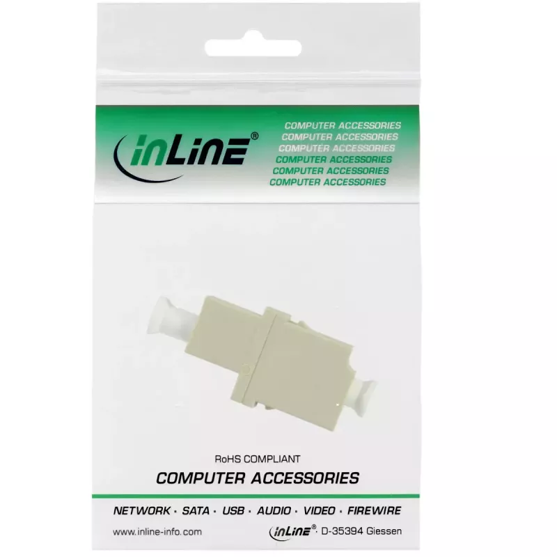 Adaptador de fibra óptica InLine Duplex LC/LC conector hembra multimodo casquillo cerámico