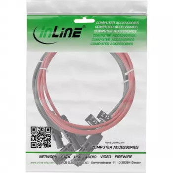 InLine 95601 Juego de extensión de cable solar con conector solar, 6mm², negro/rojo, 1 m