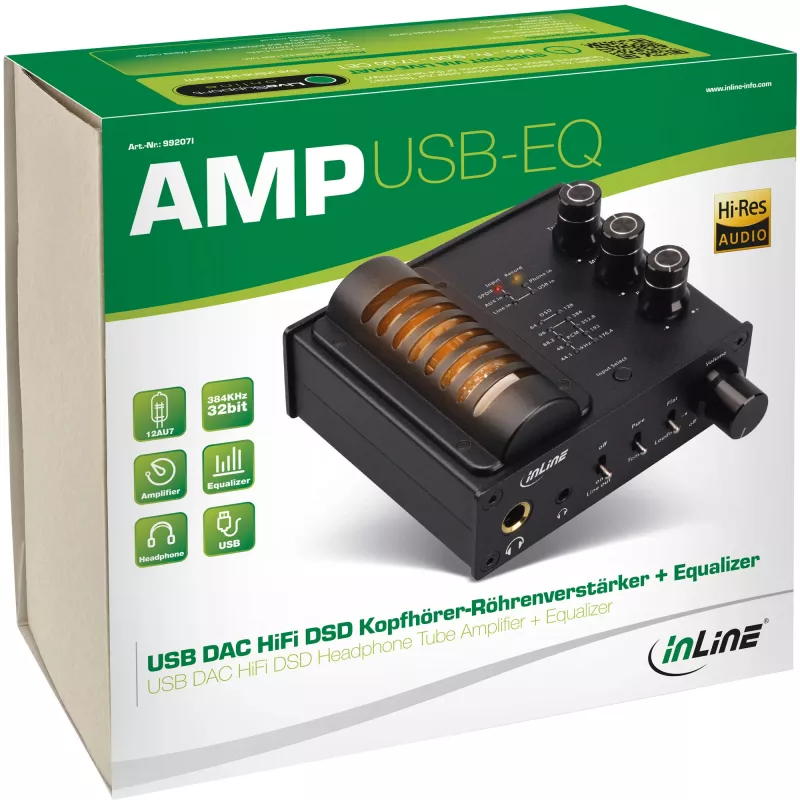 InLine AmpUSB-EQ, DAC de audio USB HiFi Hi-Res AUDIO DSD