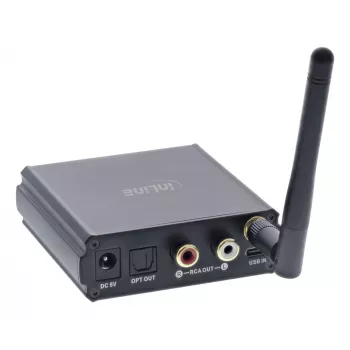 InLine Receptor HiFi Bluetooth 5.1 y DAC USB con LCD 30 m de alcance
