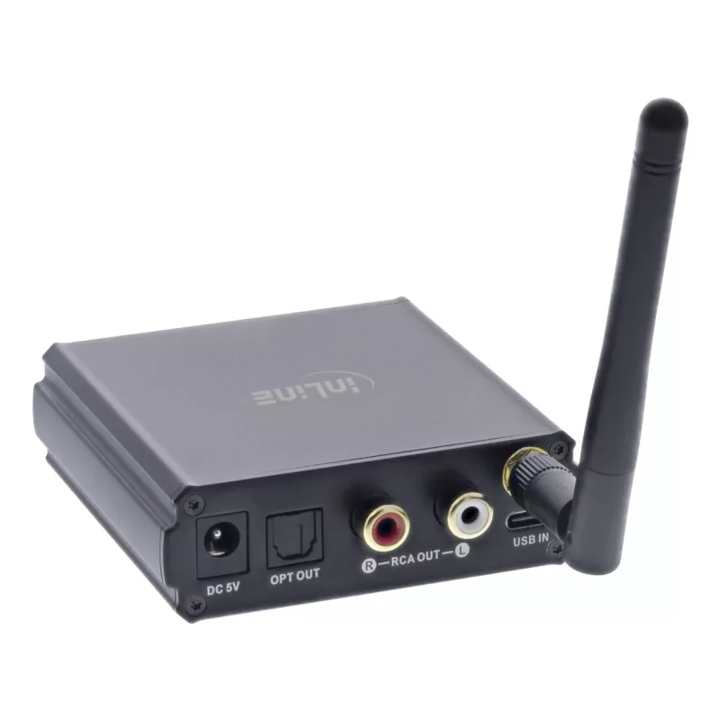 InLine Receptor HiFi Bluetooth 5.1 y DAC USB con LCD 30 m de alcance