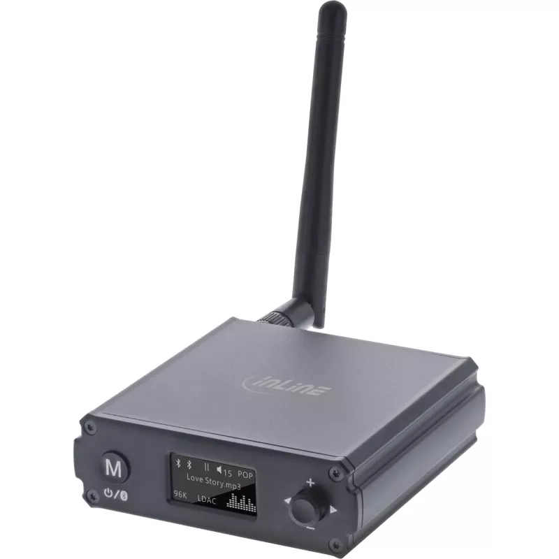 InLine Receptor HiFi Bluetooth 5.1 y DAC USB con LCD 30 m de alcance